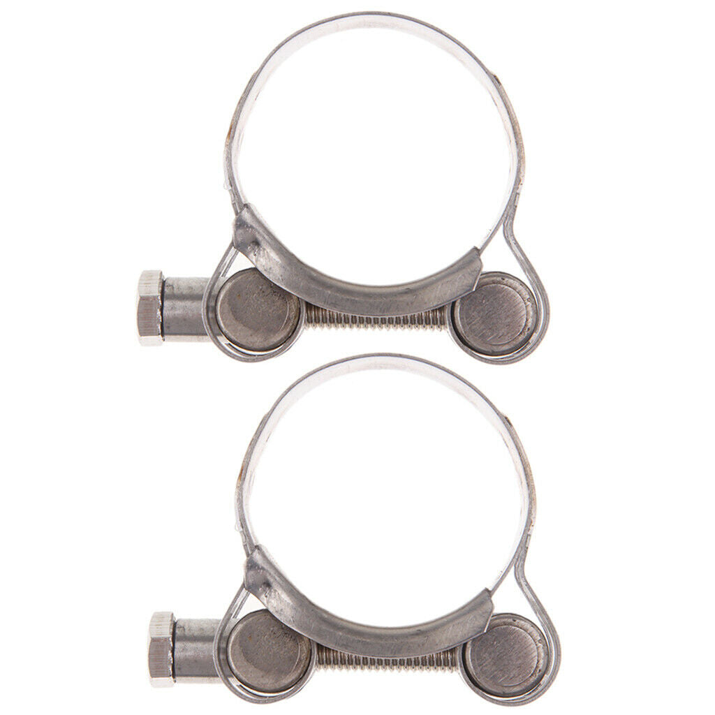 2- Pack Motorcycle Exhaust Clamp/Clip 32 - 35 mm Stainless Steel
