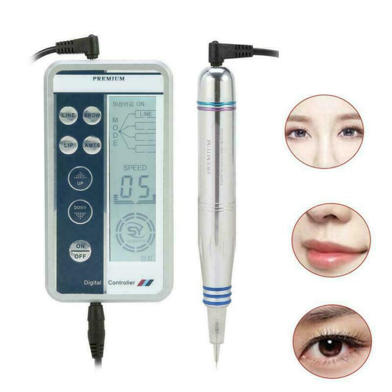Digital Permanent Eyebrow Lip Eyeline Rotary Makeup Tattoo Pen Machine w/ Needle