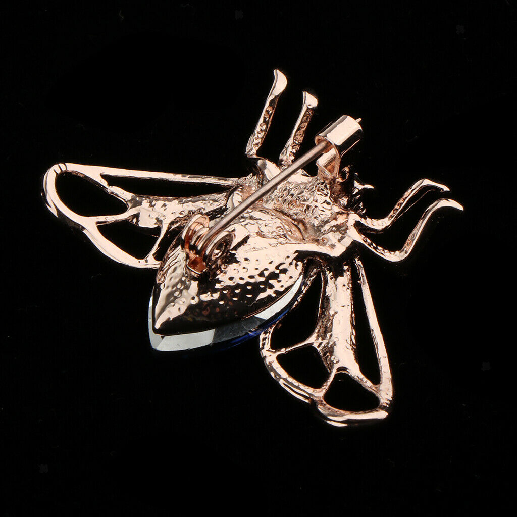 2pcs Crystal Rhinestone Insect Bee Brooches Pins For