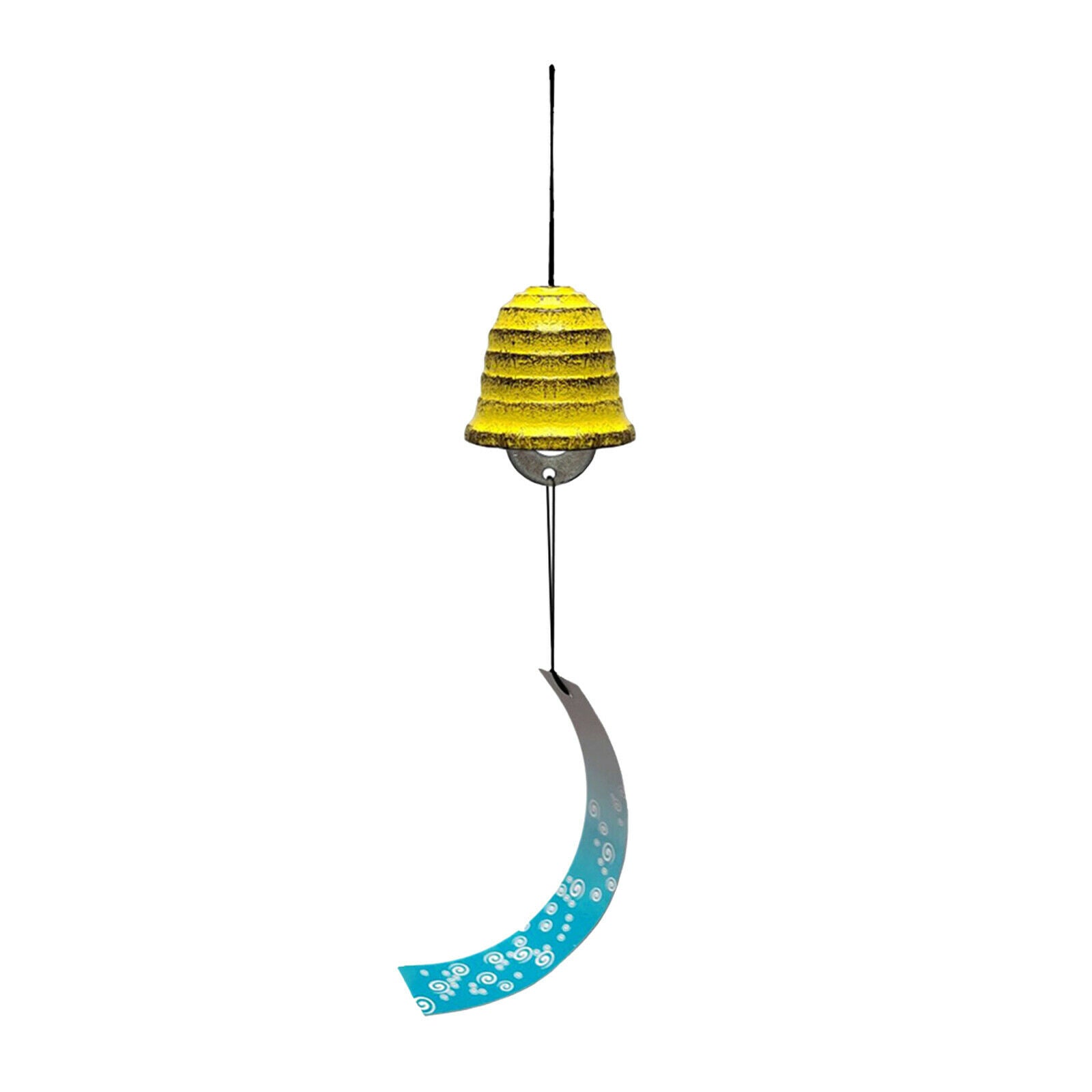 Iron Art Wind Chime Wind Bell for Indoor Outside Patio Yard Home Decor Yellow