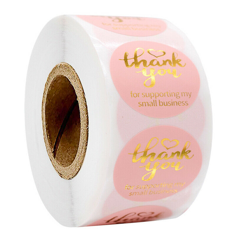 500 Pcs/Roll Thank You For Supporting My Small Business 1 Inch Gift Stickers Tt