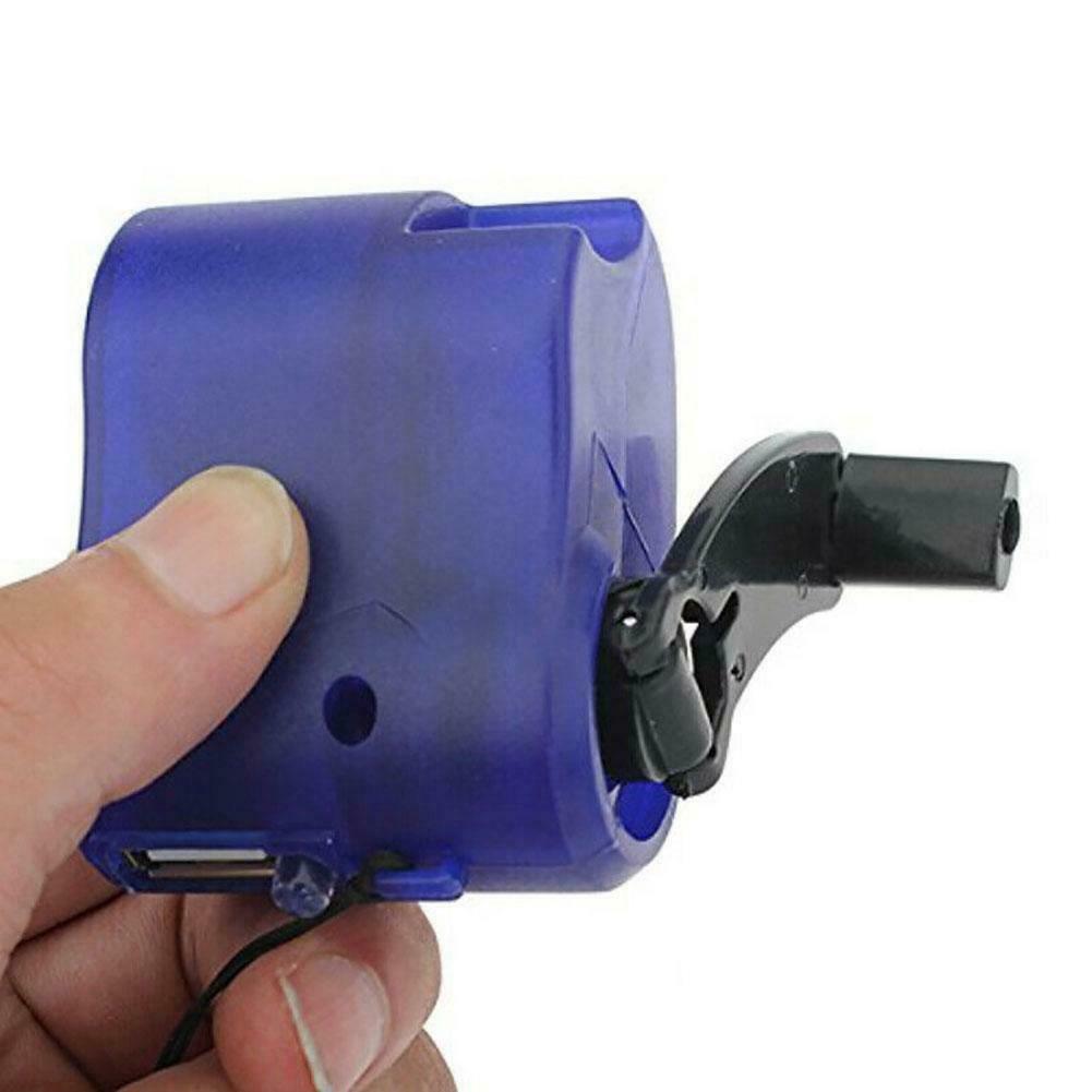 Hand Crank Emergency Power Phone Charger Manual Charging Dynamo Generator Blue