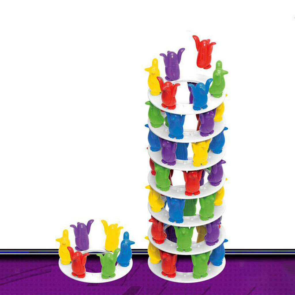 Plastic Penguin Tower Game Montessori Family Party Games for Kids Adults
