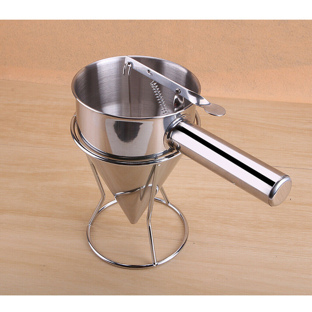 Stainless Takoyaki Cooking Metal Cone Funnel Kitchenware Funnel Leak-free