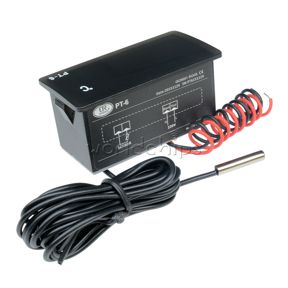 PT-6 220V Thermometer LED Digital Display -50â„ƒ~+110â„ƒ Temperature Meter Aquarium