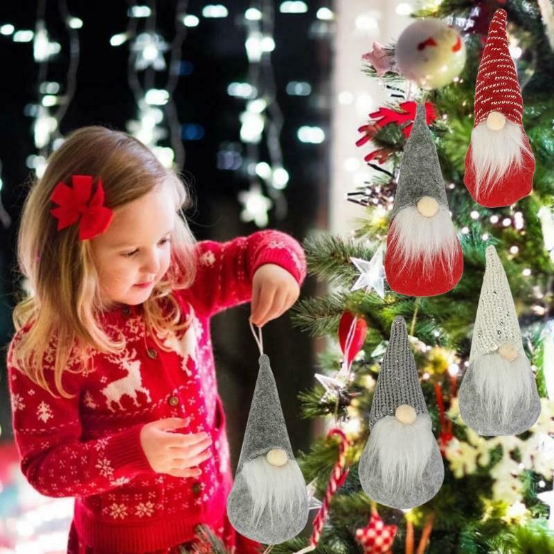 5pcs Christmas Tree Hanging Gnomes Ornaments Swedish Handmade Plush Gnome Santa