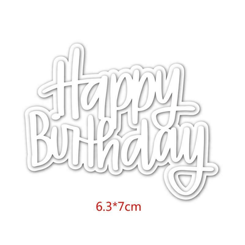 Happy Birthday Metal Cutting Dies Stencil Scrapbooking DIY Album Stamp Embossing