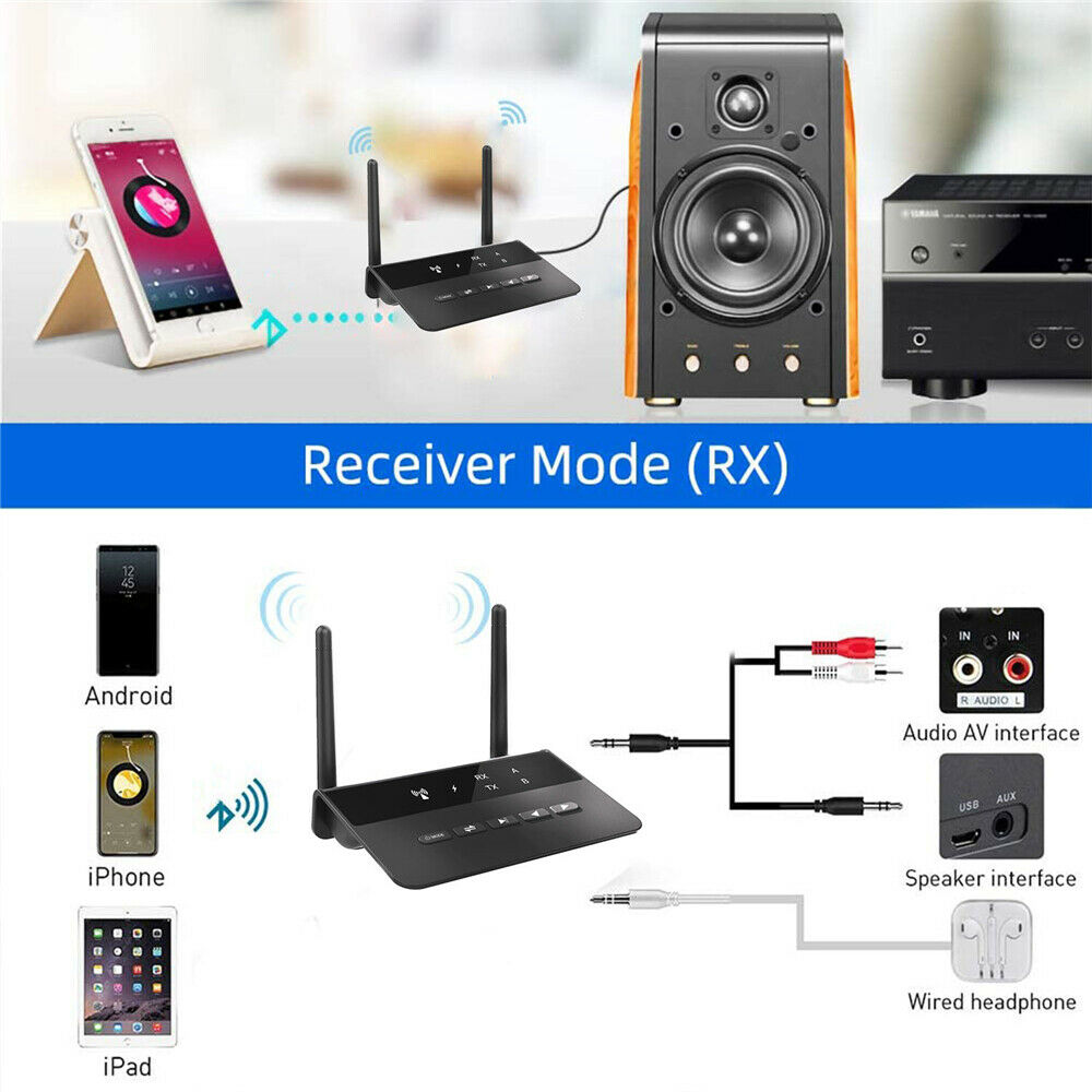 Bluetooth 5.0 RCA Transmitter Receiver Wireless Adapter For TV PC Car Headphones