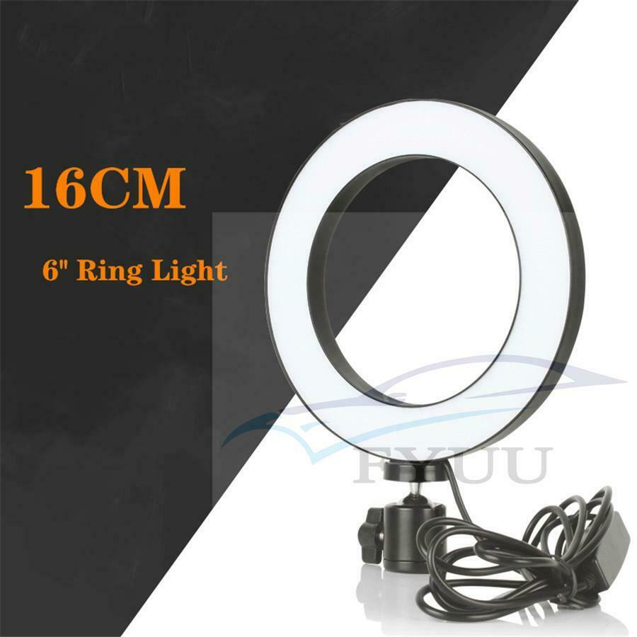 LED Ring Light Lamp Selfie Camera Phone Studio Tripod Stand Photo Video Dimmable