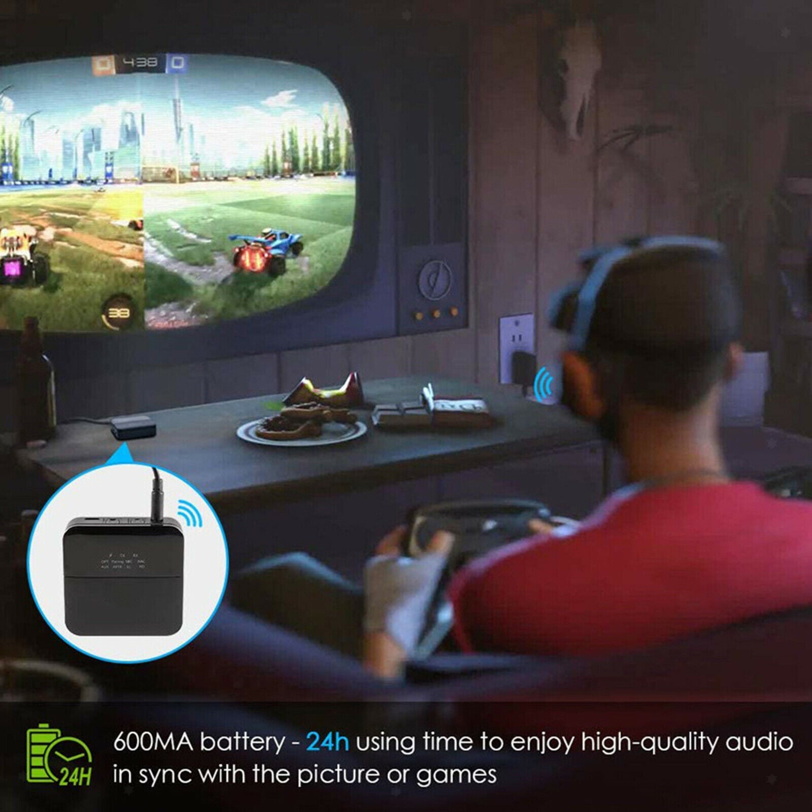 Wireless Bluetooth 5.0 Audio Transmitter & Receiver Adapter Easily Pairing