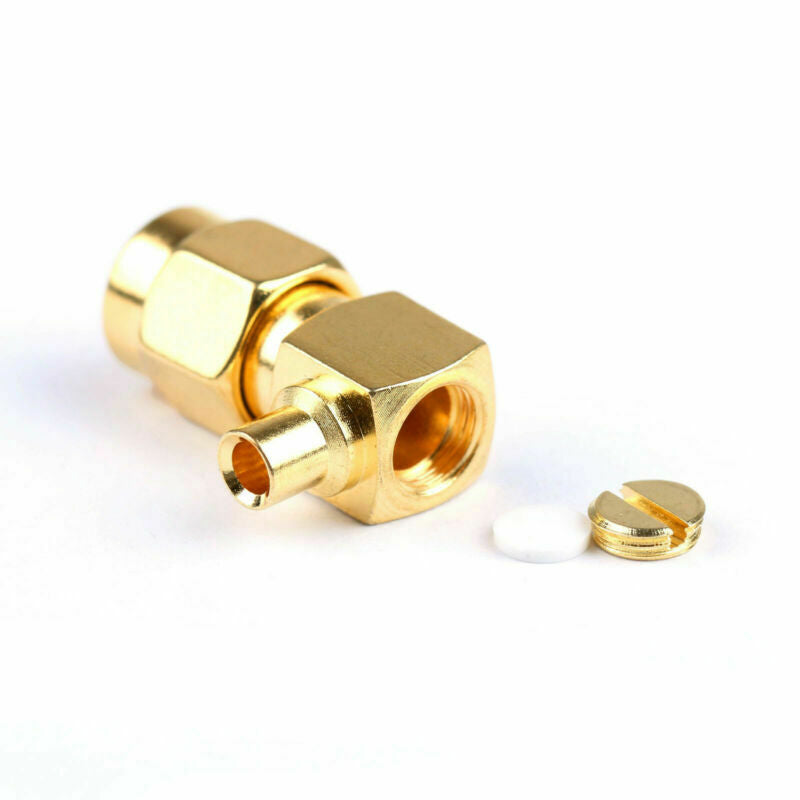 10x 90 Degree SMA Male Plug Right Angle RF Connector Solder For RG405 Cable