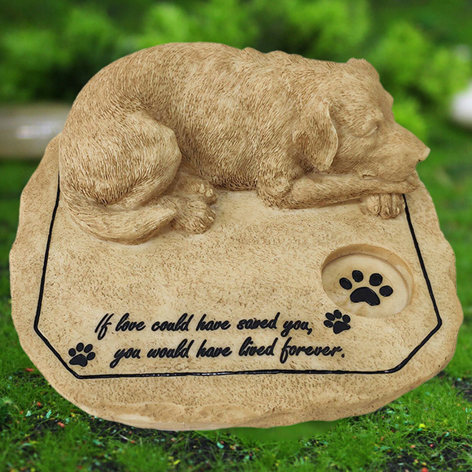 Dog Memorial Stone Weatherproof Pet Grave Marker Lawn Tombstone Gravestone