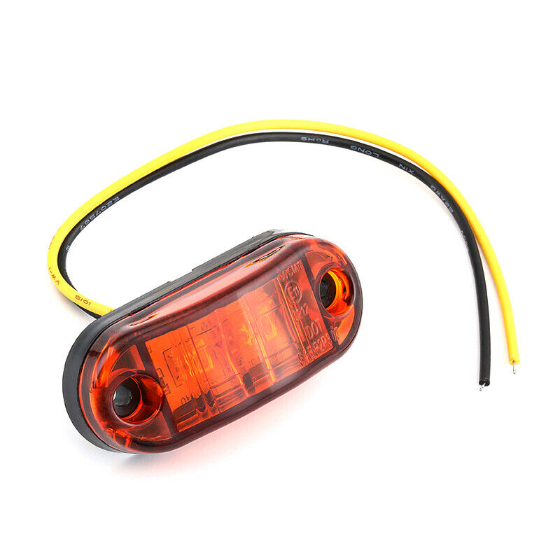 10Pcs Amber 2LED Clearance Trailer Truck Lorry Side Marker Turn Lamp Light Handy