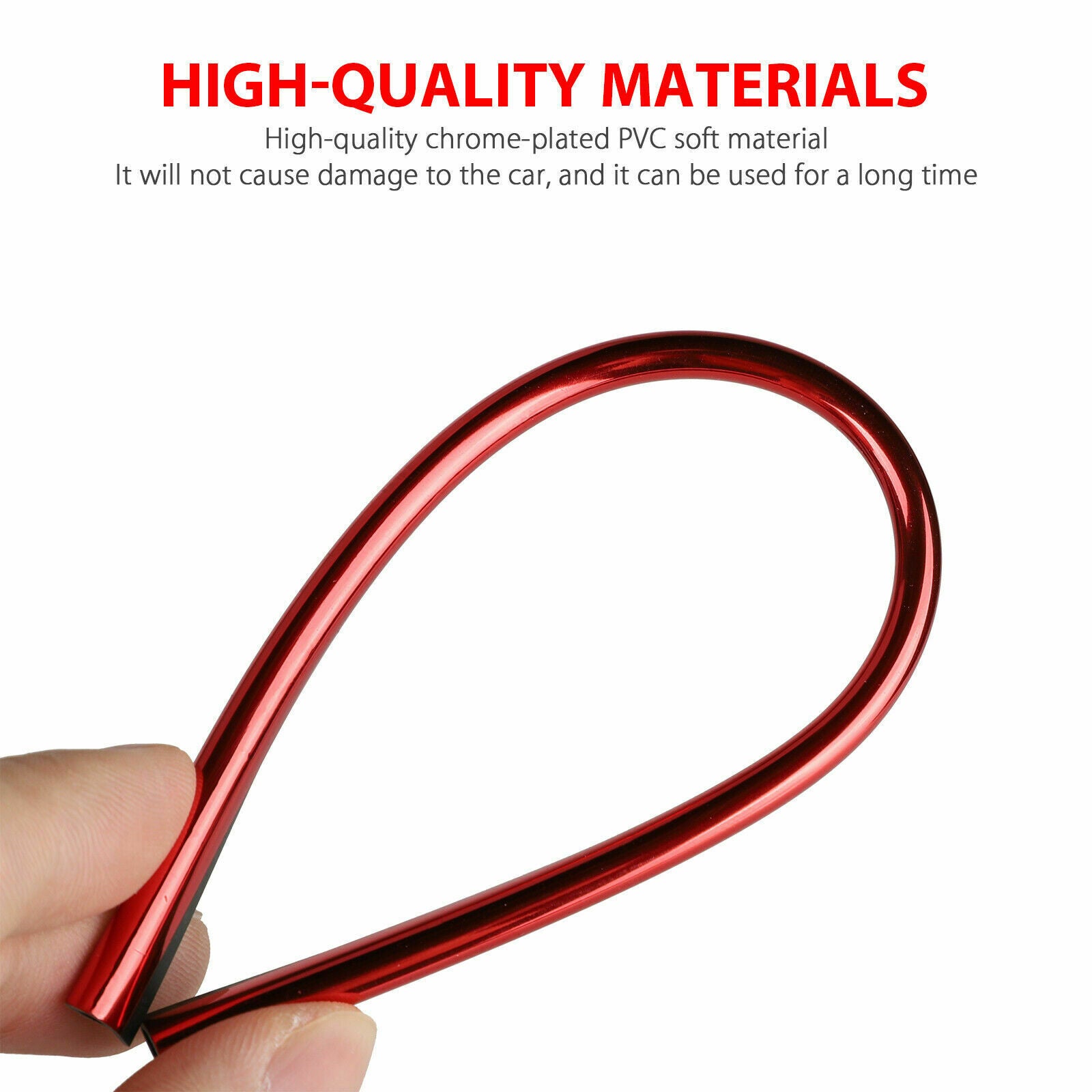 10Pcs Auto Car Accessories Red Air Conditioner Air Outlet Decoration Strip 20cm
