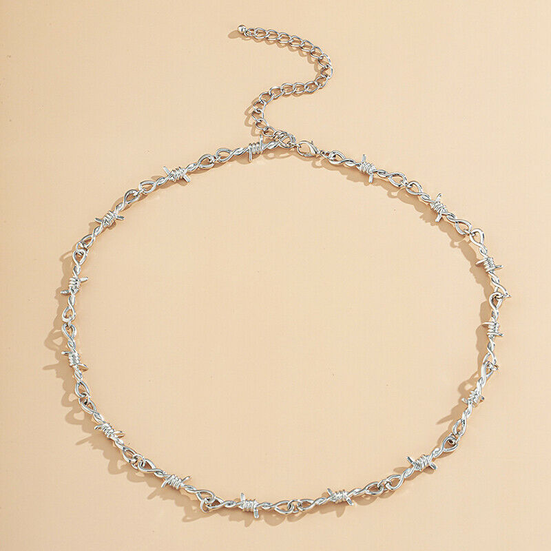Punk Wire Brambles Necklace Hip-hop Hollow Out Chain Choker Necklace Jewe.l8