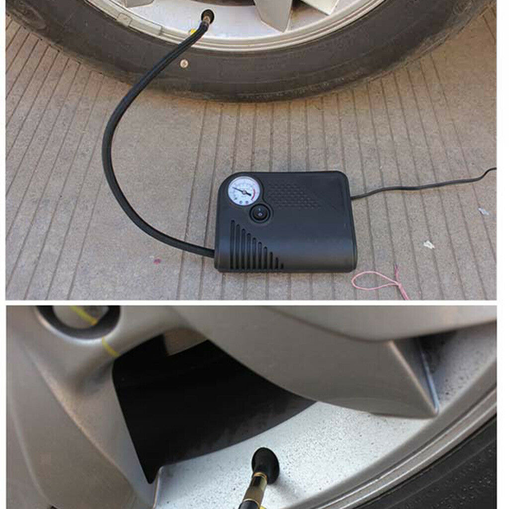 Electric Air Compressor Tire Inflator Black ABS
