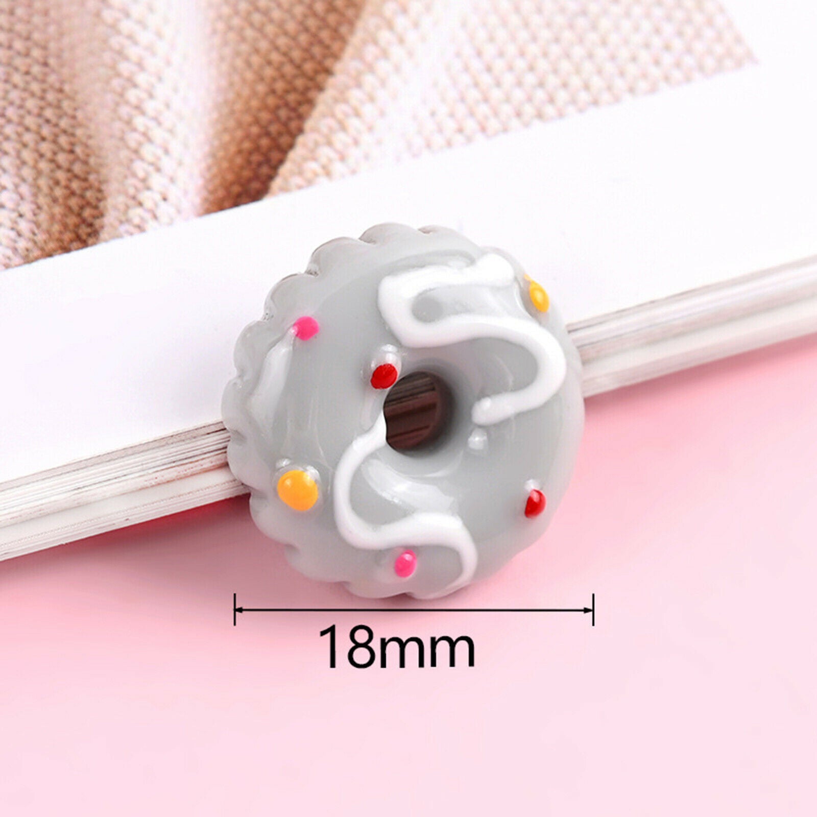 30Pack Doughnut Flatback Buttons Cabochons DIY Cardmaking Phone Case Decor