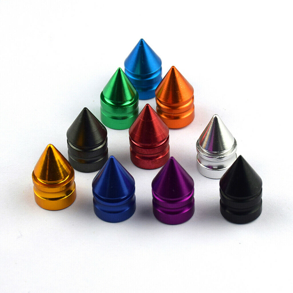 8 Pieces Aluminum Tire/Rim Valve/Wheel Spike Cover Stems Cap Orange