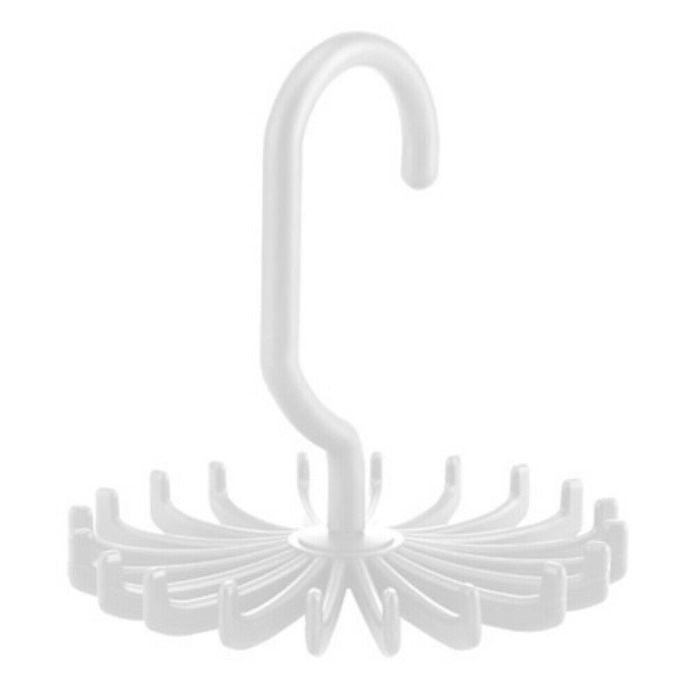 Rotating Belt Tie Scarf Hanger Racks Closet Organizer Holder 20 Hooks Spin 360Âº