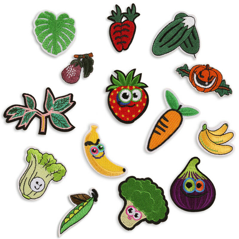 14PCS/Set Embroidered Fruit Iron On Sew On Patches Badge Fabric Applique .l8