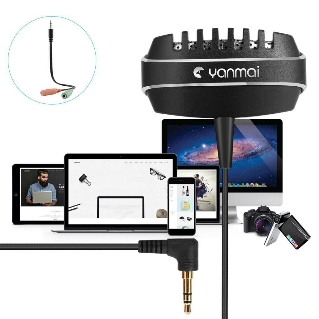 Lavalier Lapel Microphone Omnidirectional Dual Condenser Vedio Recording Mic