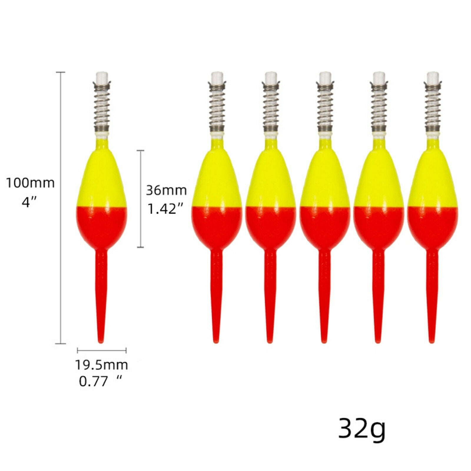 6Pcs Fishing Floats Bobbers Fishing Accessories Self-locking High Visibility