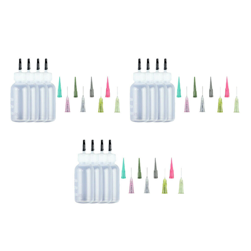Empty Plastic Tattoo Ink Syringe Bottles with Paint Alcohol Needle Tips