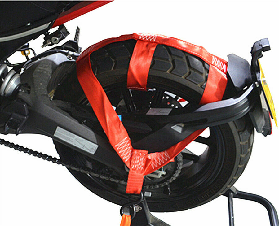 1 Pc RED Motorbike Transportation Rear Wheel Tie Down Strap 1000kg Working pull