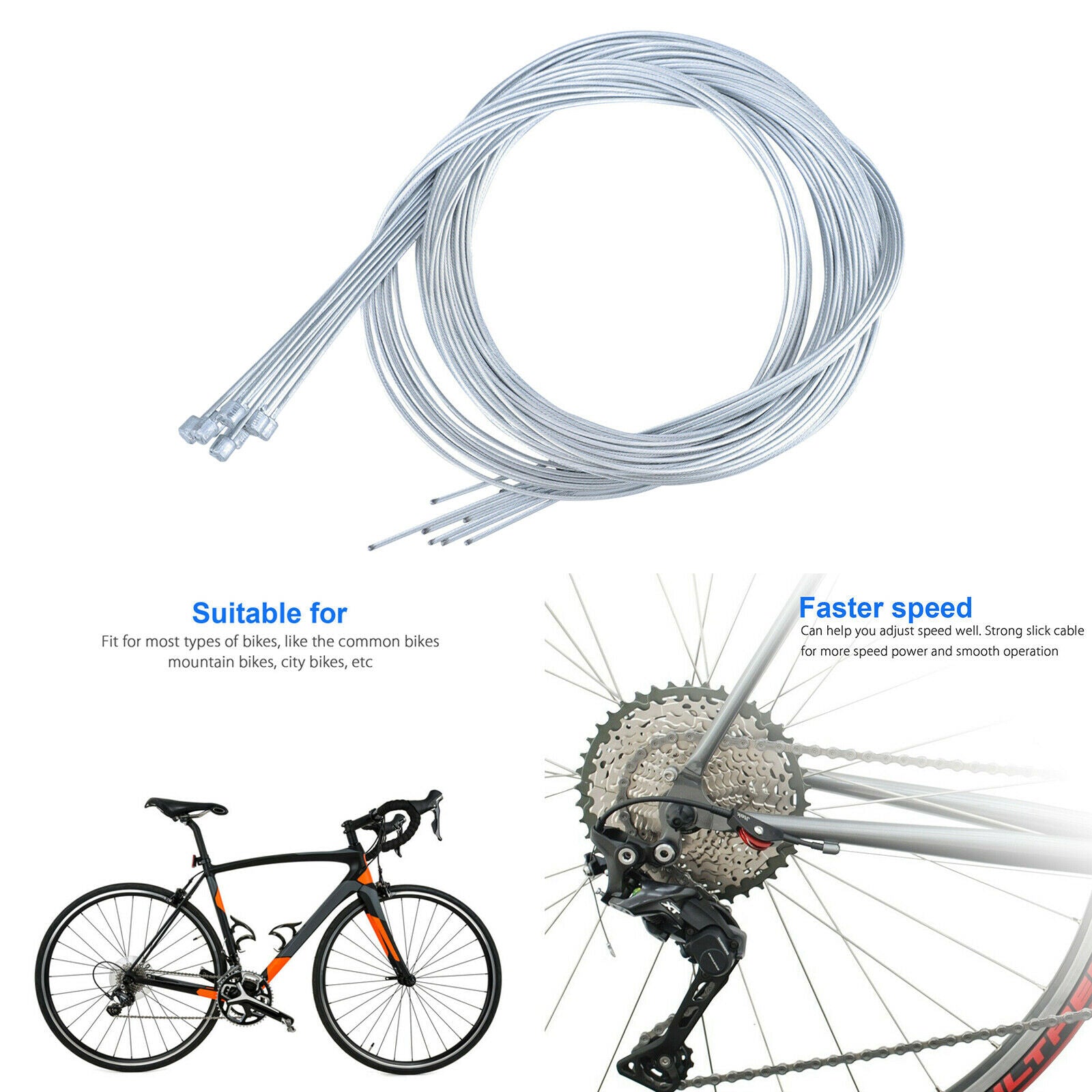 10Pieces Bicycles Shift Shifter Derailleur Gear Rear Inner Cables Wire