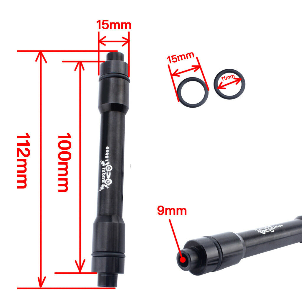 Bike Bicycle Front Hub Thru Axle 15mm to 9mm Quick Release Axis Seat Adaptor
