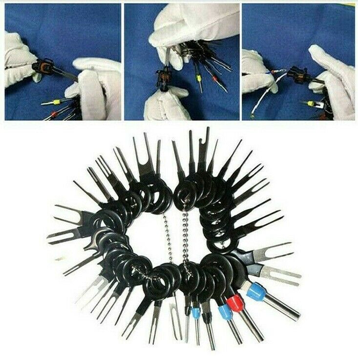 36pcs Pin Ejector Wire Kit Extractor Auto Terminal Removal Connector Puller Tool
