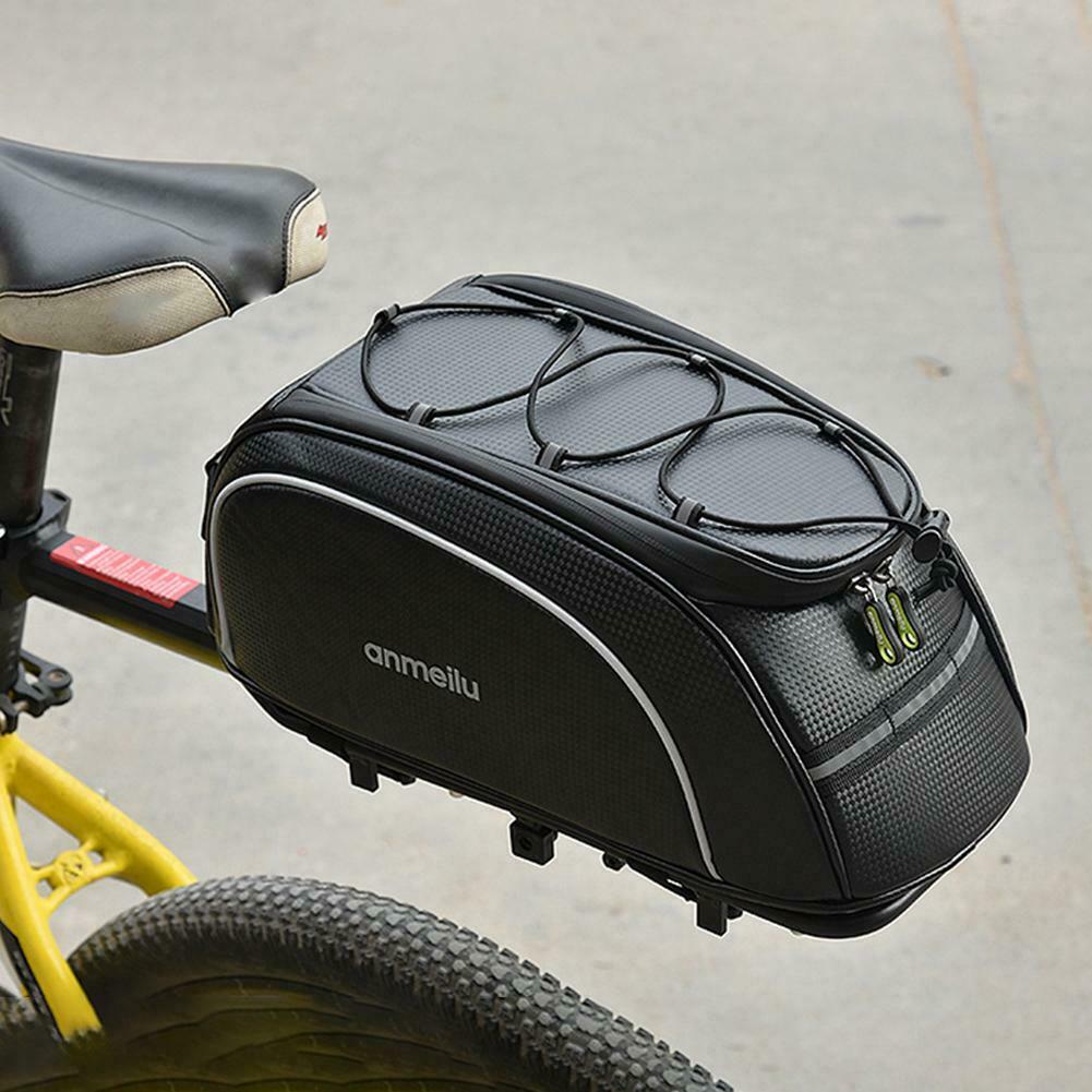 8L Bike Rear Seat Bag Bicycle Backseat Cycling Pannier Rack Trunk Travel Bag PU