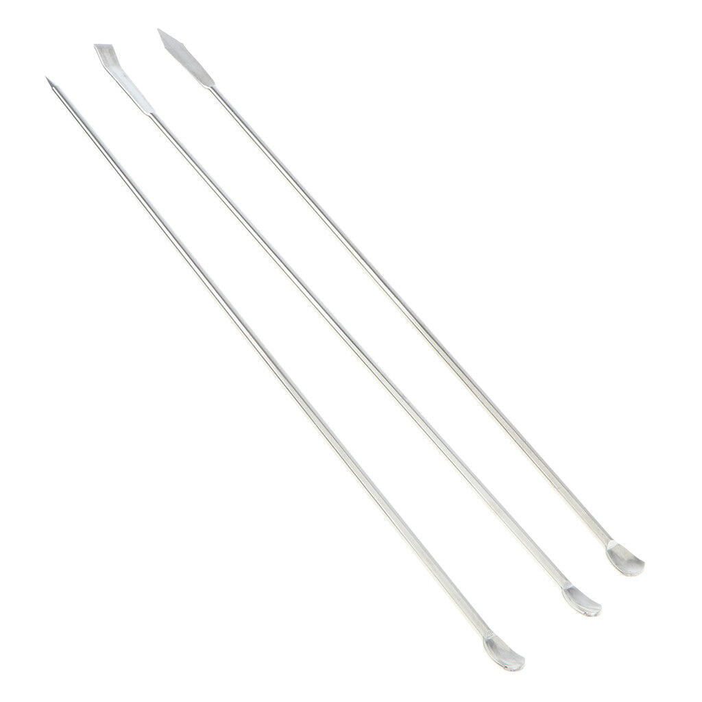 3xStainless Steel Laboratory Micro Spatula Medicine Spoon Shovel Pharmacy