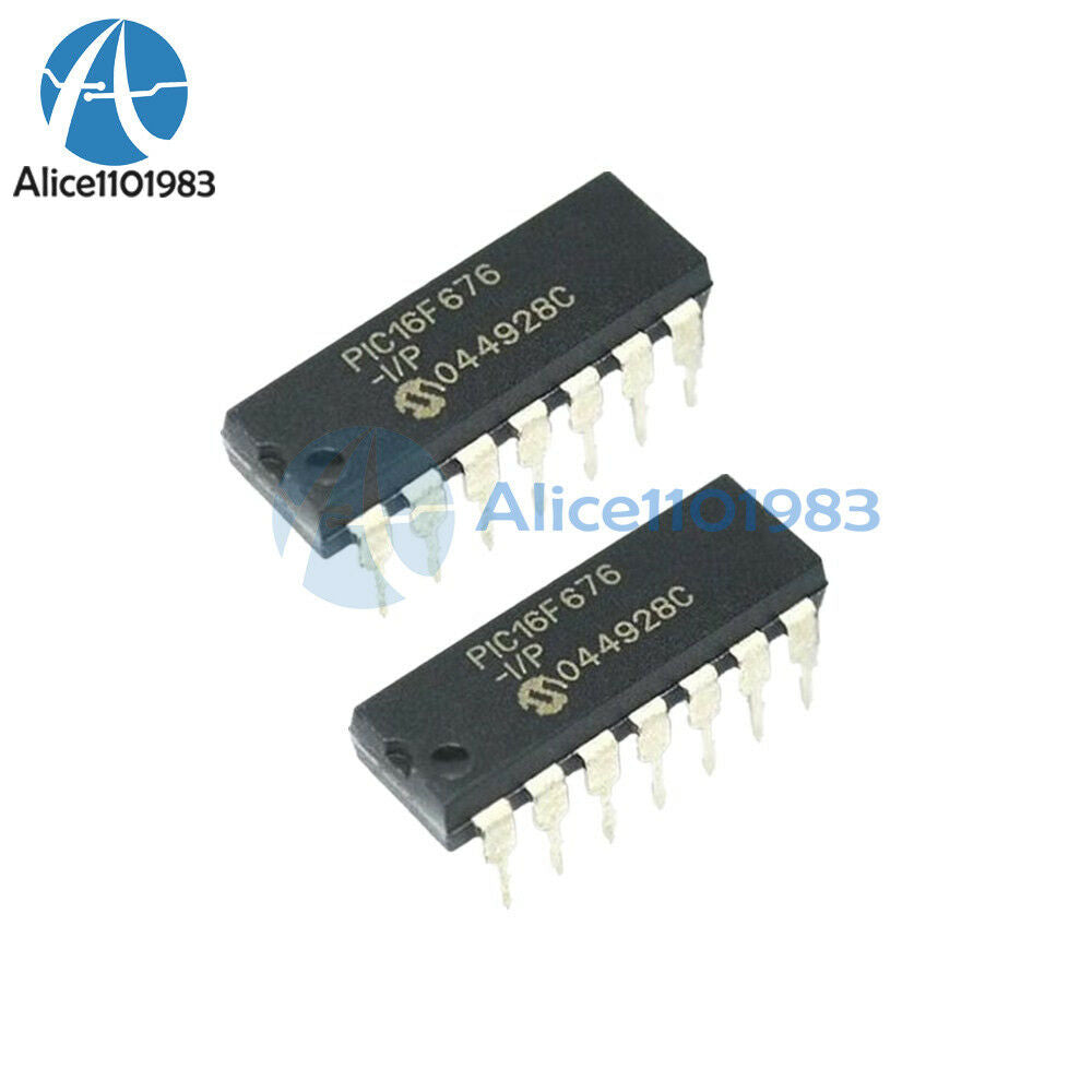 5PCS PIC16F676-I/P PIC16F676 16F676 IC MCU FLASH 1K W/AD 14-DIP NEW