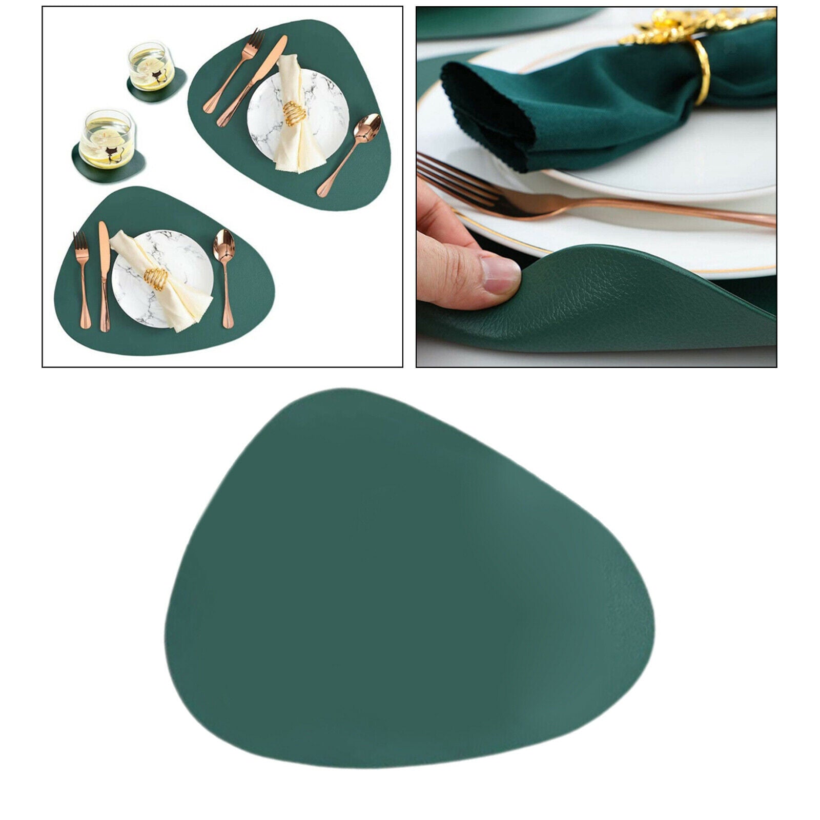Heat Insulation PU Leather Placemat Table Mat Bowl Mat for Dining Tables