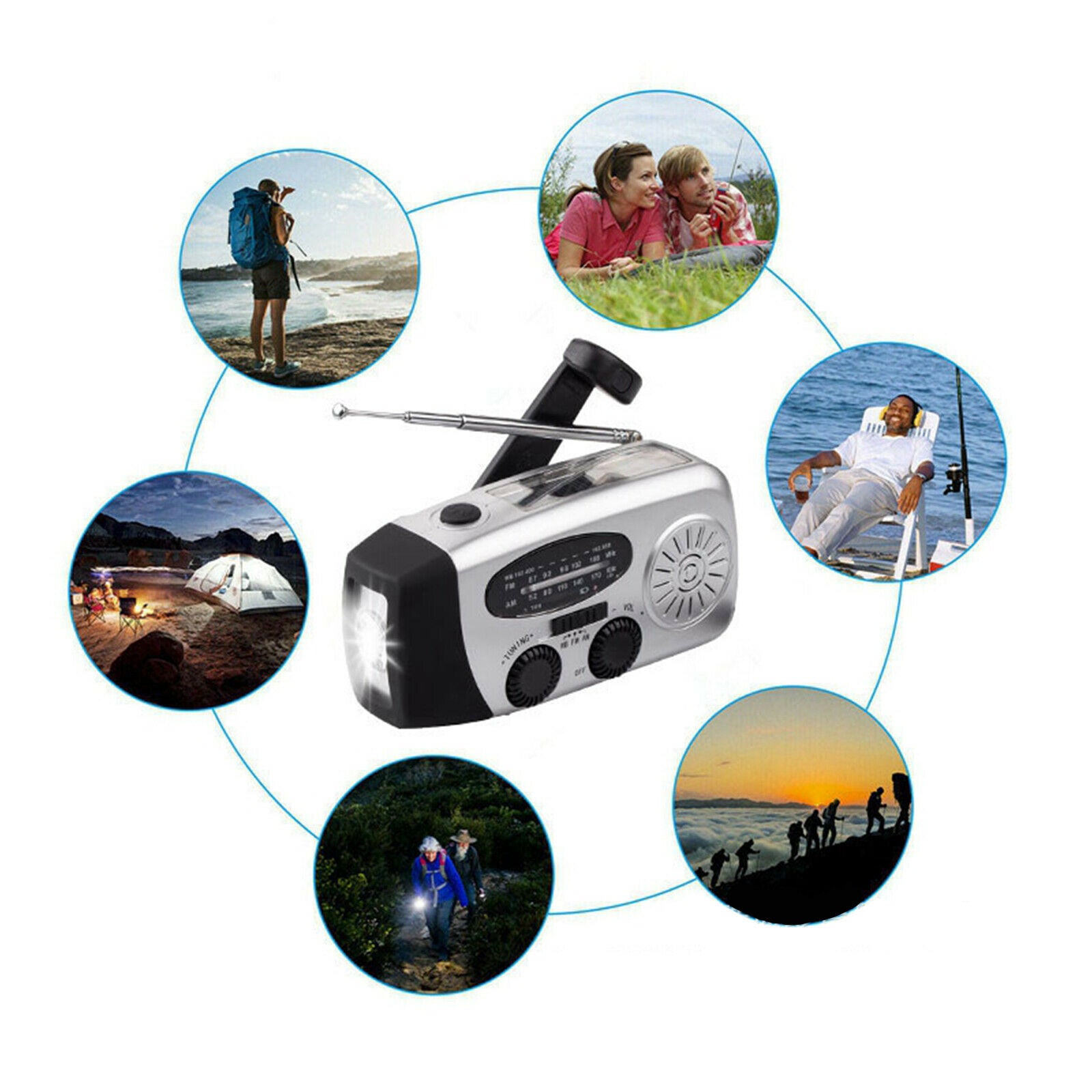 Emergency Radio Hand Crank Portable Radio USB Cell Phone Power Charger