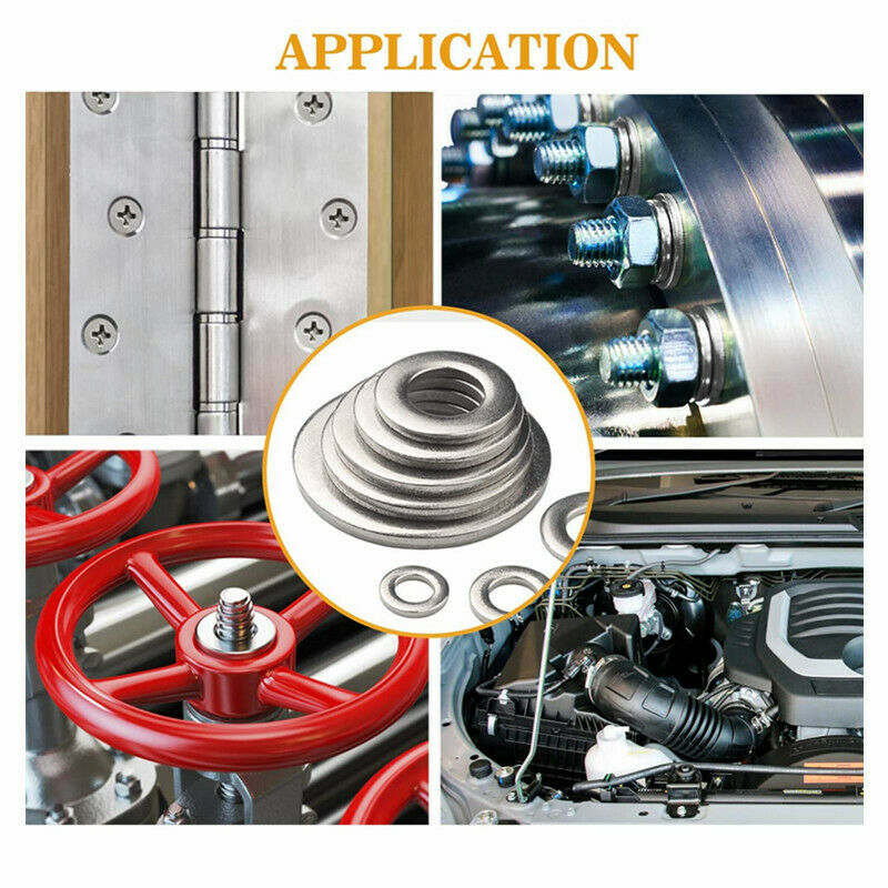 225Pcs 304 Stainless Steel Washer/gasket Set M3-M12 15 Sizes Hardware Washers