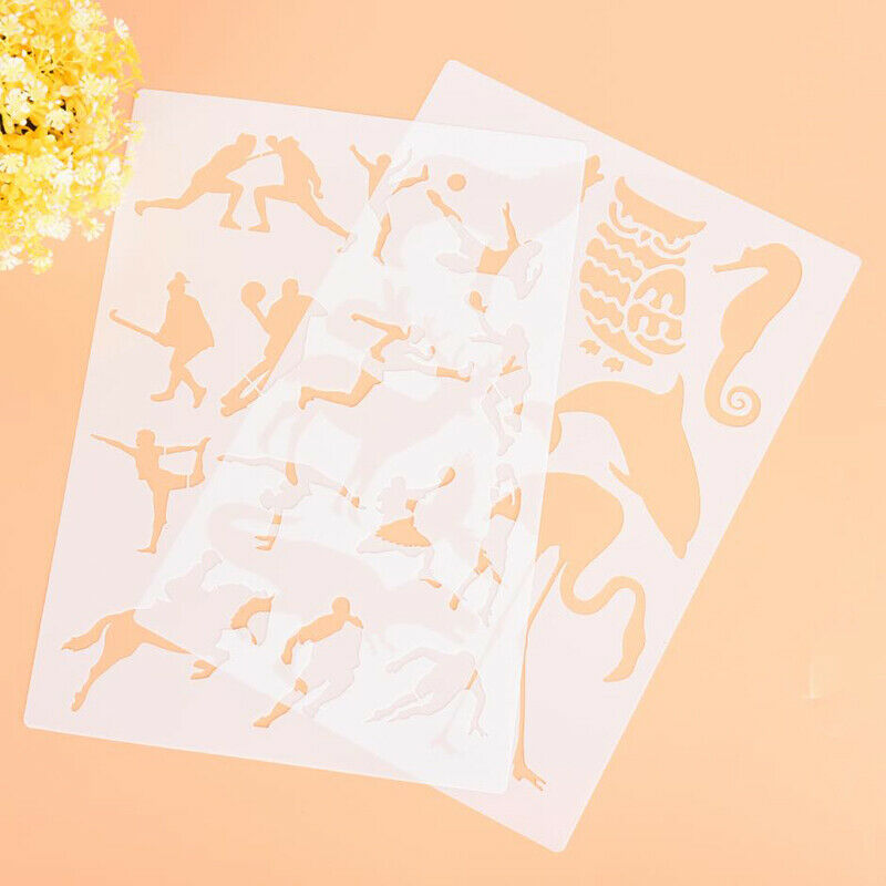 12X A4 Mix Style Painting Scrapbook Stencils DIY Wall Arts Embossing Decorat XC