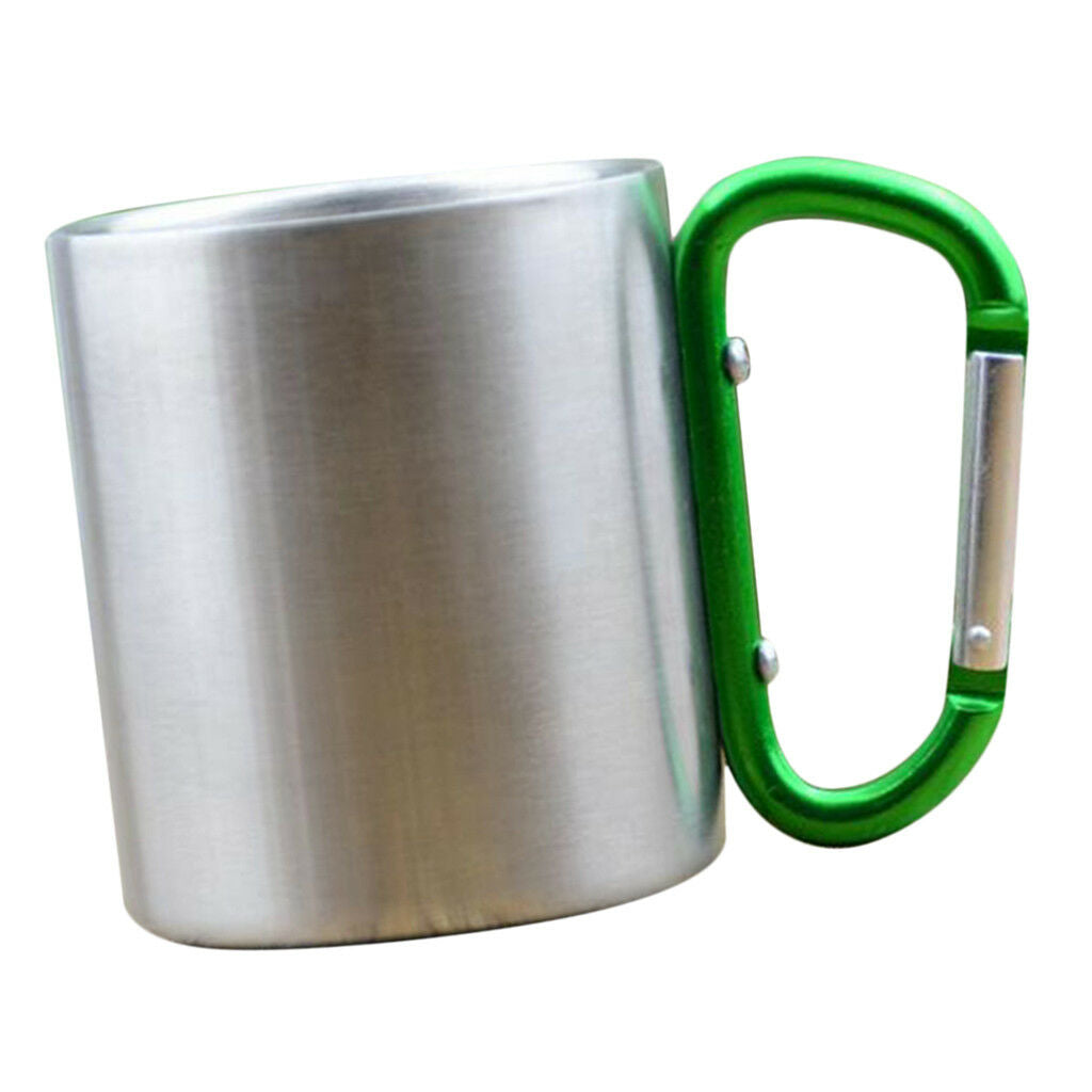 Portable Mugs Camping Cup Carabiner Beer Coffee Tea BPA FREE 5oz