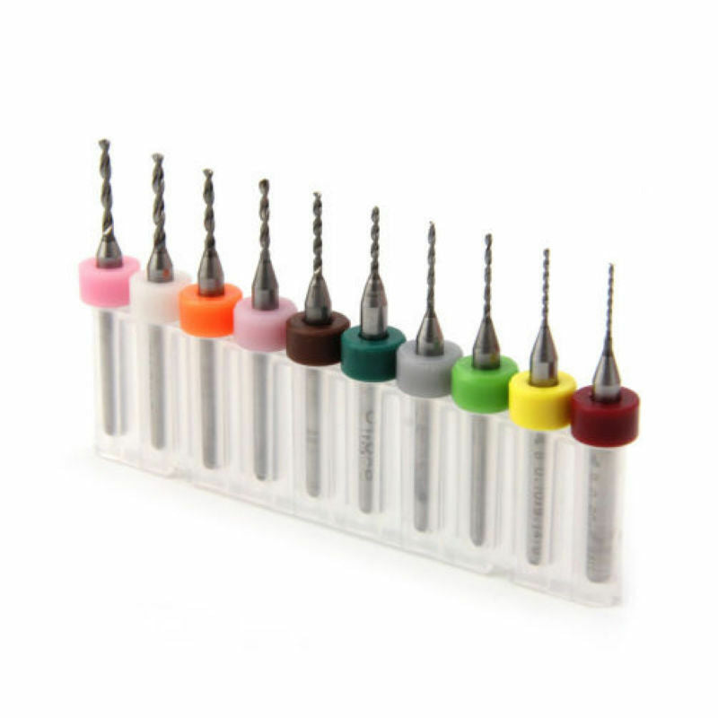 10pcs 0.6-1.5mm PCB Print Circuit Board Carbide Mini Micro Drill Bits