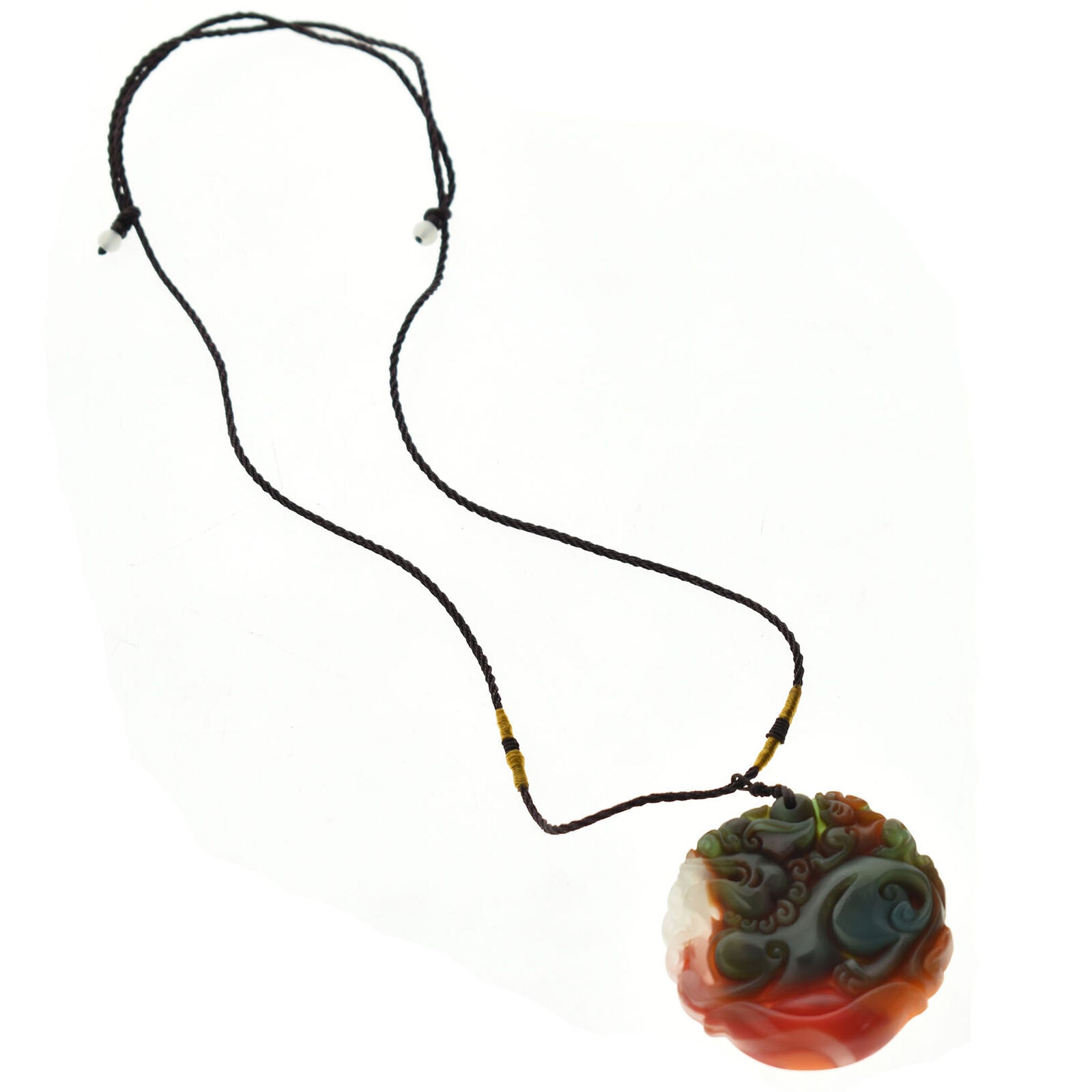 jade Tiger Pendant Necklace Jadeite Jewelry Amulet Color Gifts Natural Carved