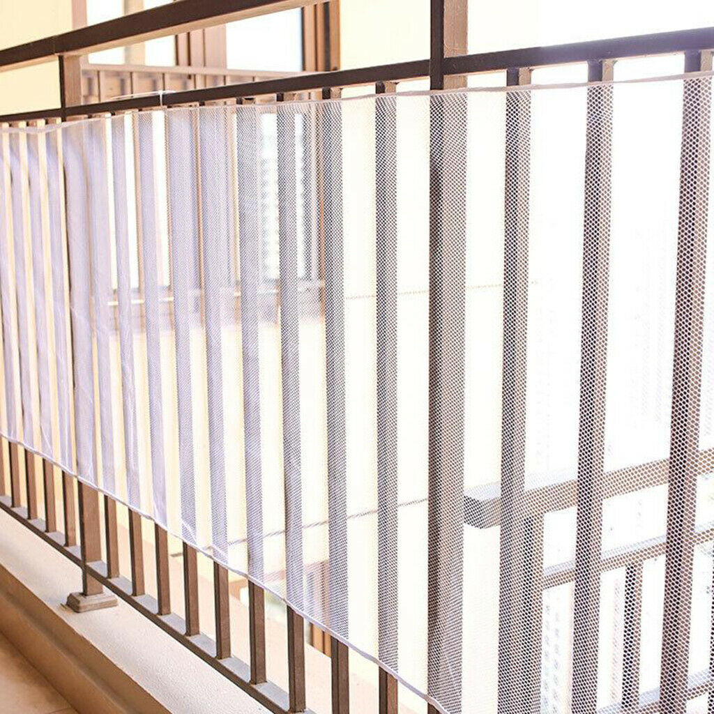 2x Baby Safety Rail Net Banister Stair Balcony Net for Indoor/Outdoor White