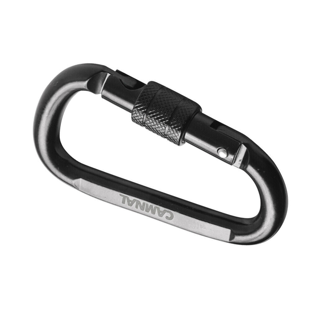 10 Pack Outdoor Carbon Steel D Shape Screw Locking Climbing Carabiners 30KN