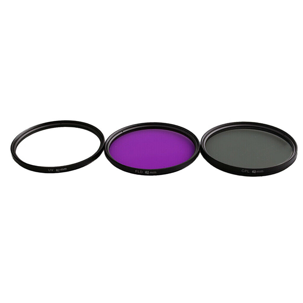 6 In 1 (58mm + 62mm) Professional Glass Camera Lens Filters Established UV + CPL