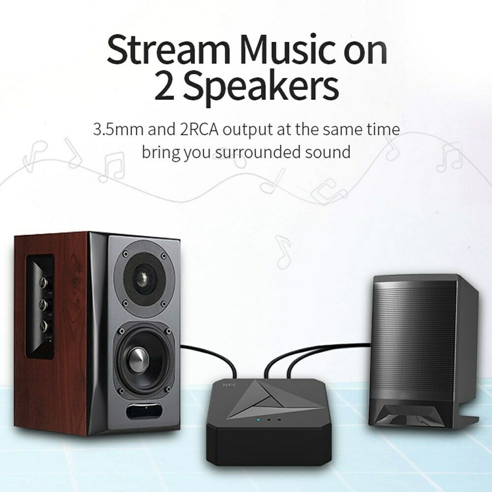 2 In 1 Bluetooth 5.0 Audio Transmitter Receiver 3.5mm Aux RCA Audio Adapter CA