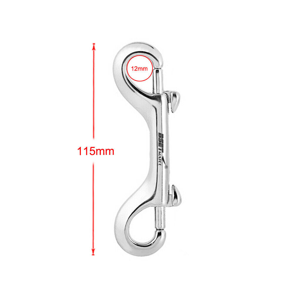 4.53inch StainlessSteel Double Dual Ended Bolt Snap Hook Buckle Accs Durable