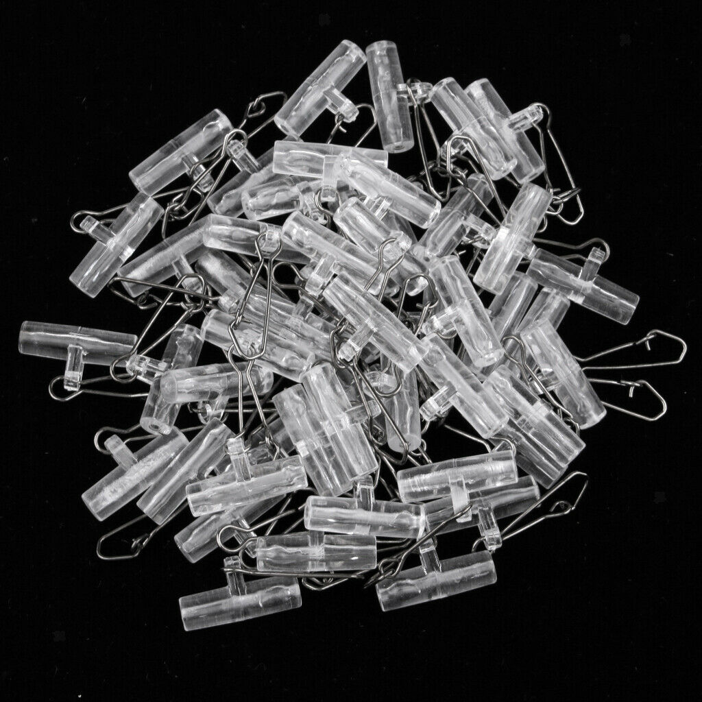 50pcs High Strength Fishing Sinker Slide with Stainless Steel Snap Tackle M