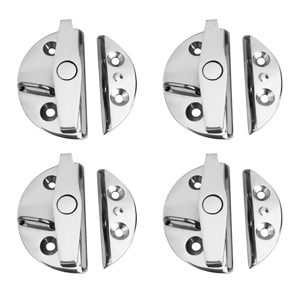 4pcs Stainless Steel Twist Lock Round Marine Boat Door Catch Latch 2.17