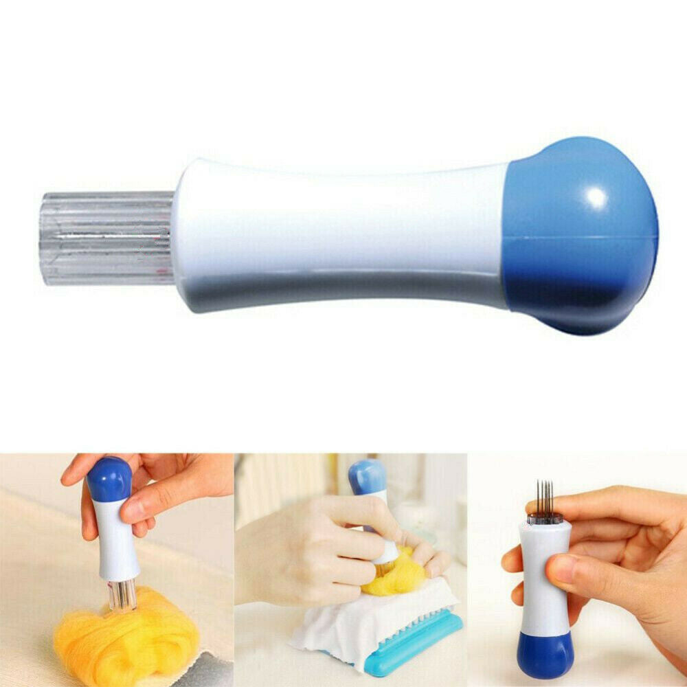 Needle Felting Wool Handle Clover W/ 7 Needles Wool Tool Applique DIY Crafts Set