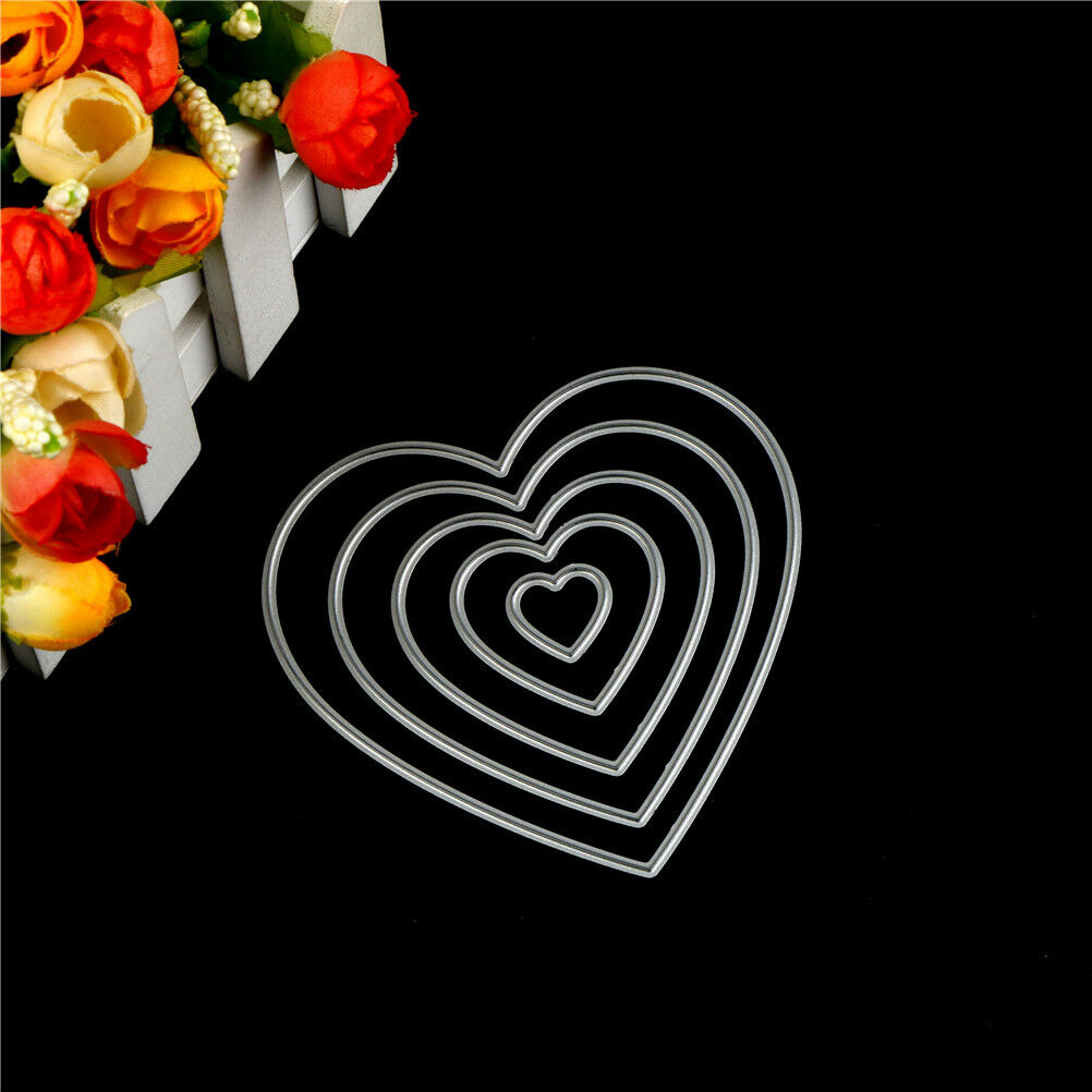 5Pcs Love Heart Design Metal Cutting Die For DIY Scrapbooking AlbumPaperCa.l8